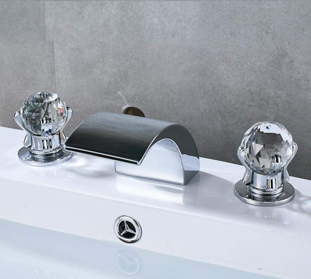 Mezclador de lavabo de doble manija con instalación en cubierta 5