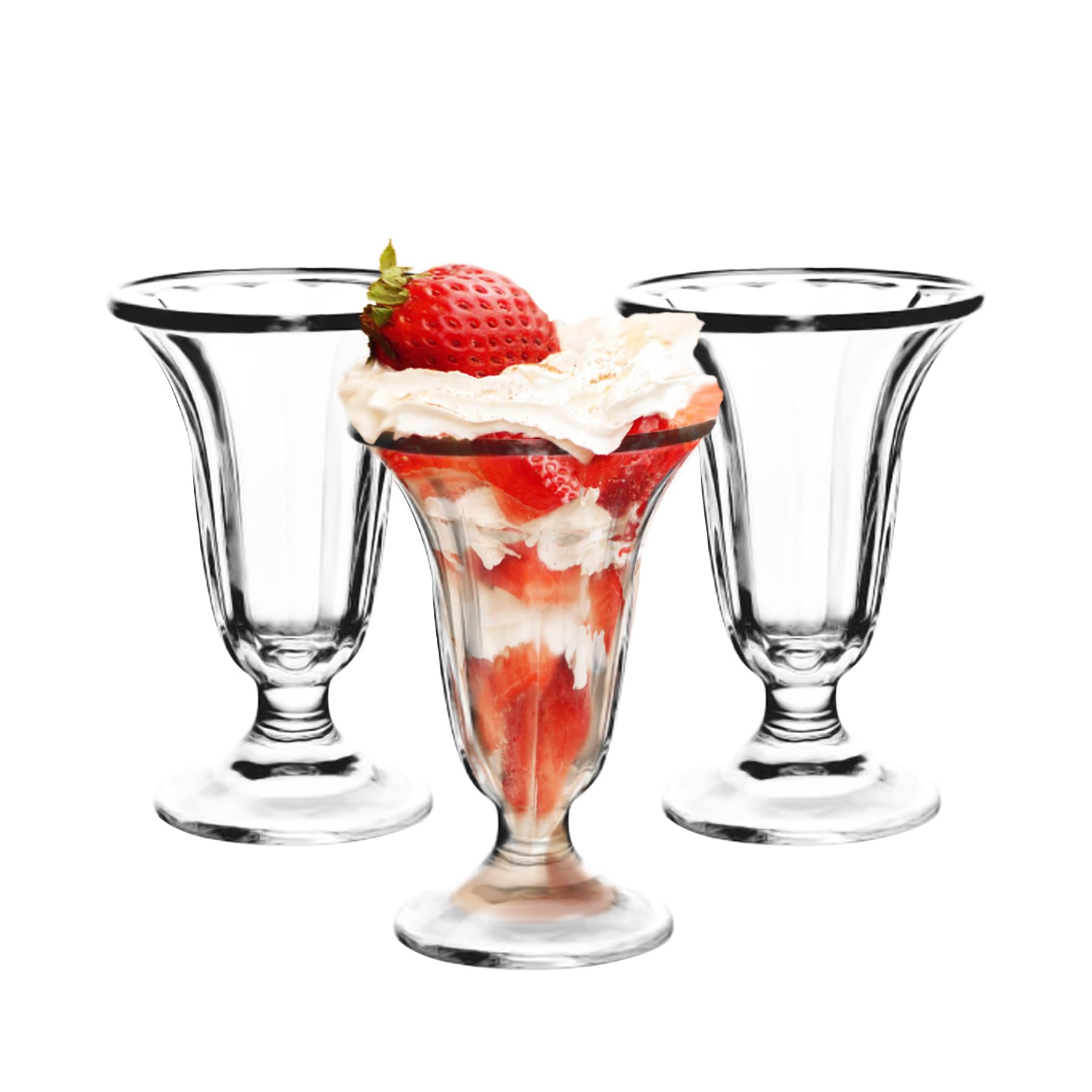Verres à Dessert Cabilock 6 Pièces - Coupes Glace Transparentes 9x9x7.5cm Pour Pudding, Sundae