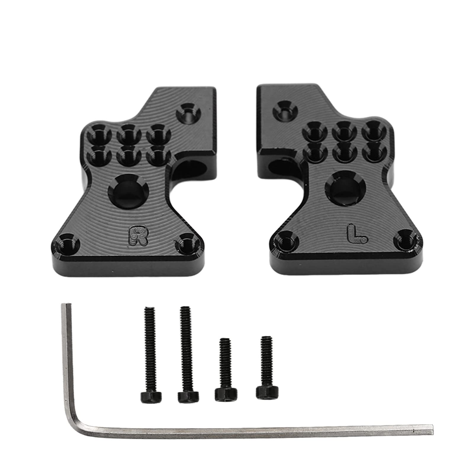 2pcs Aluminum Alloy Rear Suspension Bracket Rear Shock Tower for SCX24 1/24 RC Car(Black)