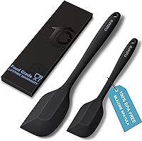 Vista 1 de Heat Resistant 600℉ Silicone Spatula, BPA Free Mixing Spatulas set Dishwasher Safe for Nonstick Cookware, Black