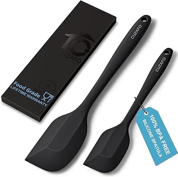 BPA Free Silicone Turner mixing Spatula set, Black