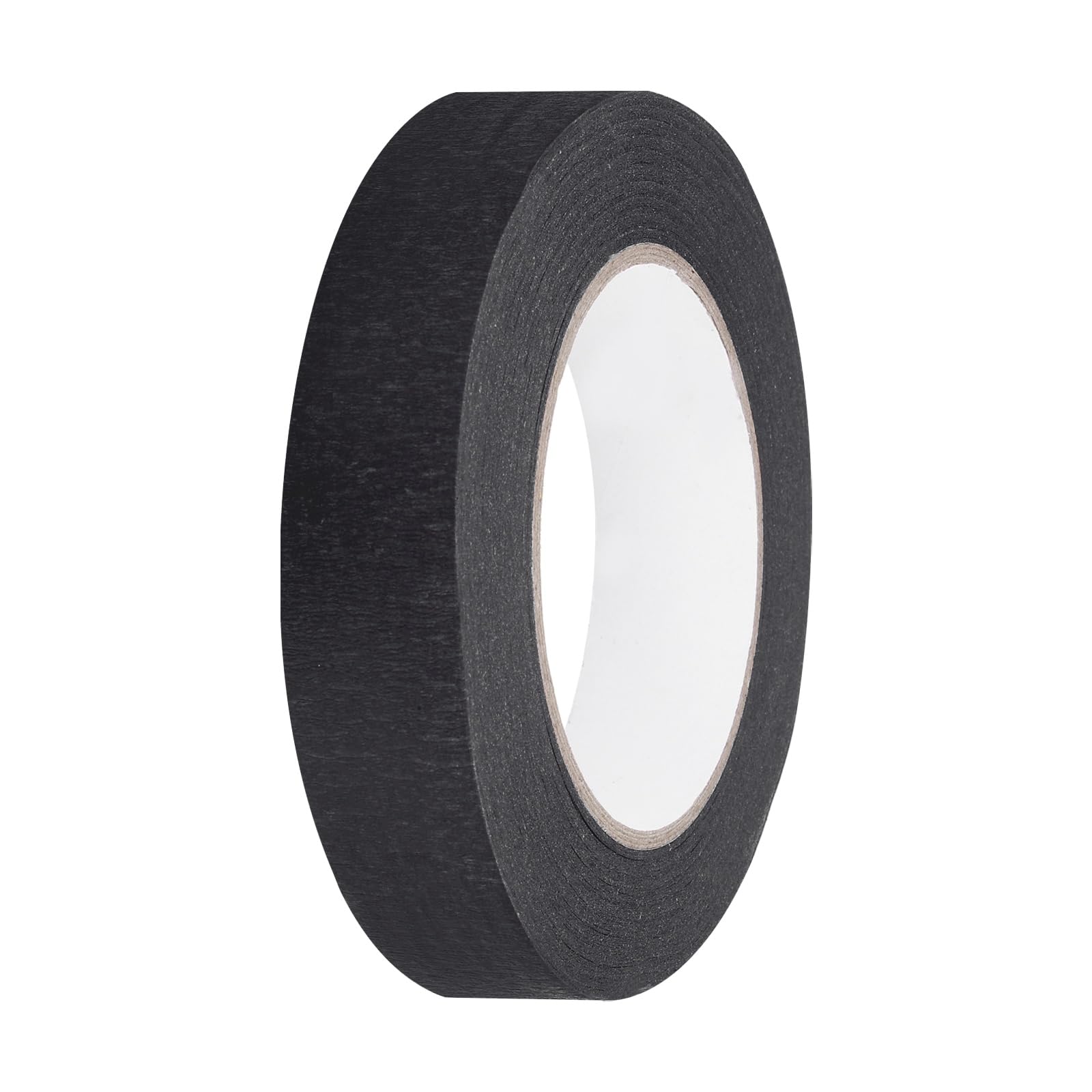 sourcing map 25mm x 50 Meters Colored Masking Tape Universal Crepe Paper Colorful Masking Painter Tape for Art Drawing DIY Handcraft Labeling Sealing, Black