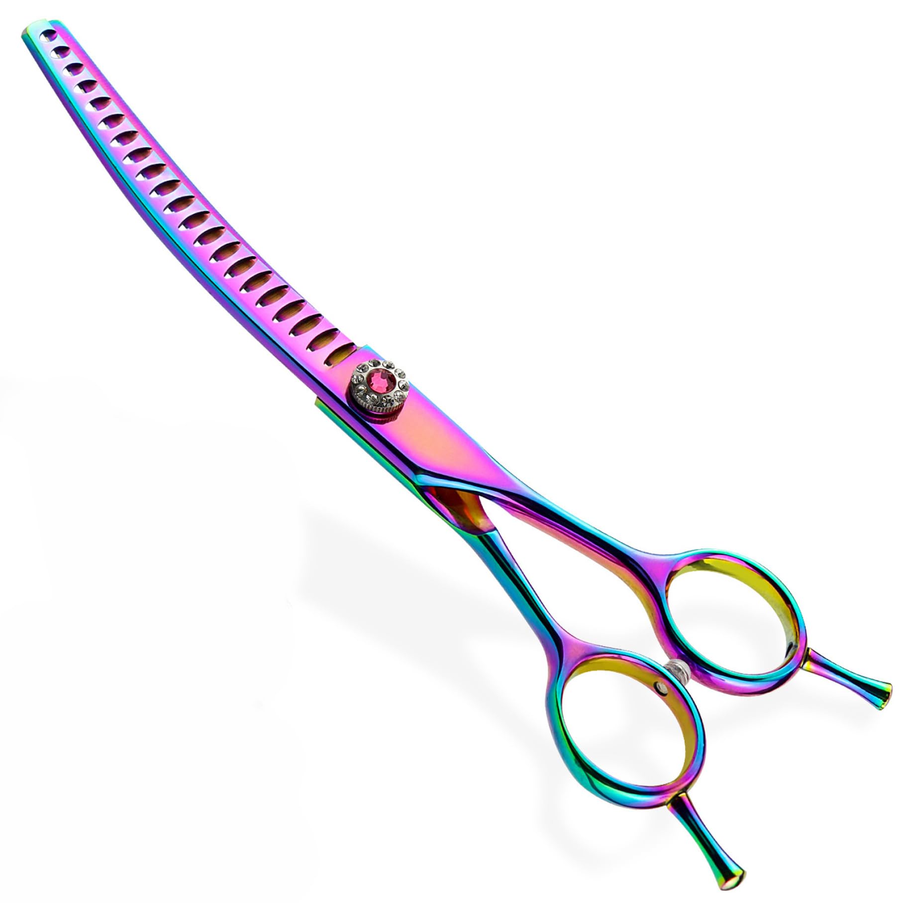 Curved Thinning Shears, 7 Inch Portable Lightweight Pet Grooming Scissors for Cat
