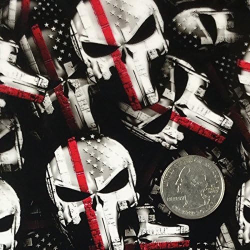 Hydrographic Film Skulls Thin Red Line Firefighter Flag Skull American Flags United States of America Hydro Graphic Water Transfer Film Hydro Dipping