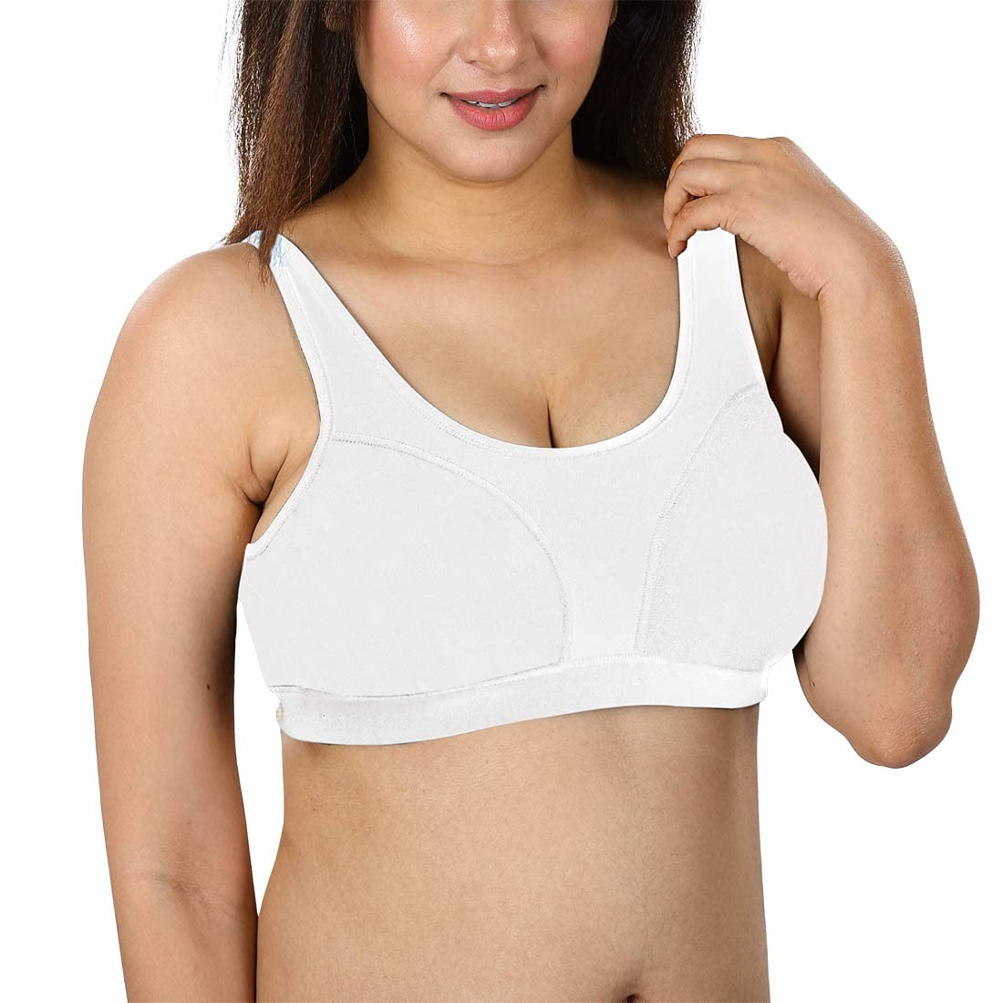 dermawear Women's Cotton Blended Padded Wire Free Sports Bra SB-1105-picture-46