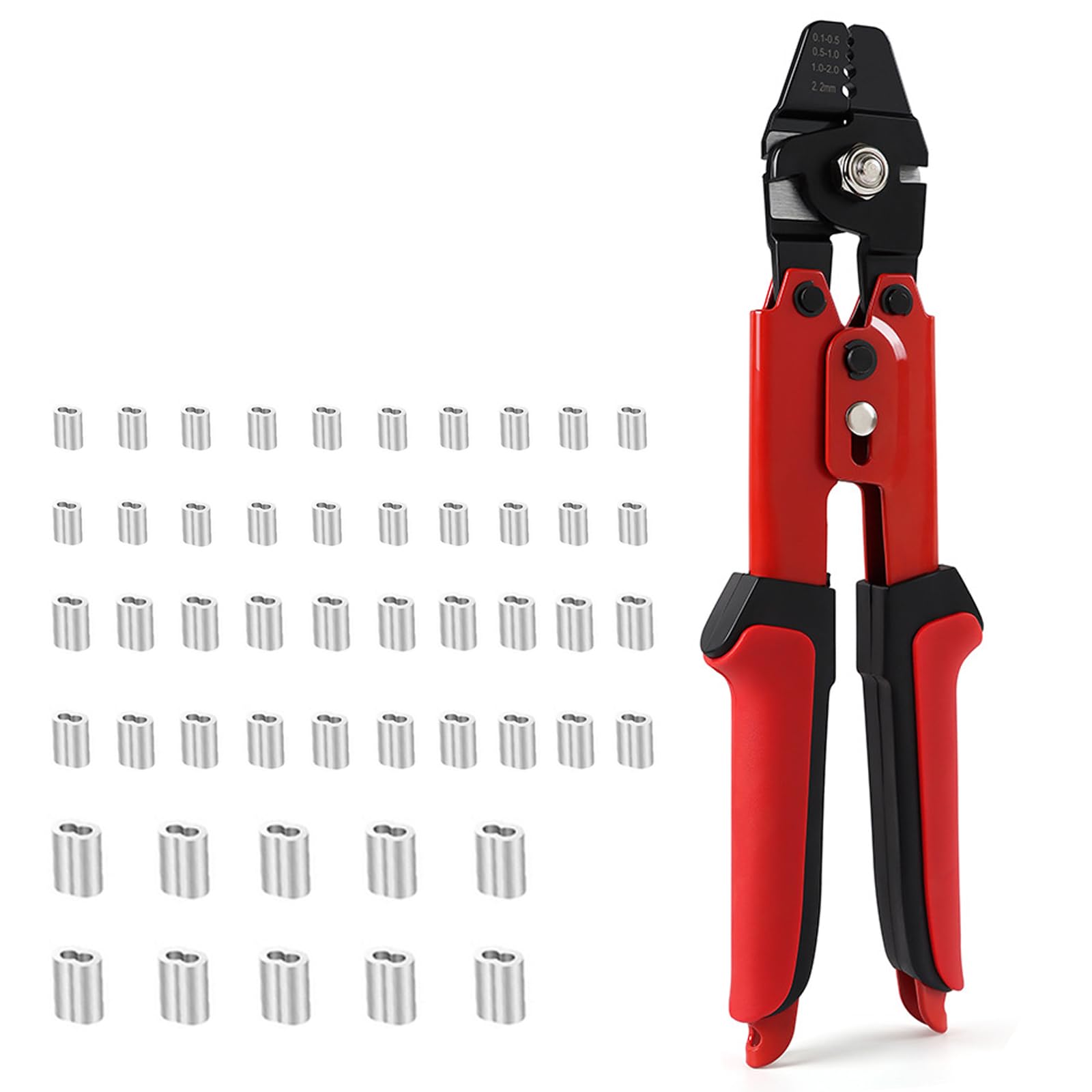 ibubu Alicates de crimpado, cortador de abrazadera de alambre, herramienta de crimpado de alambre, funda de aluminio de 8 caracteres, máquina prensadora, herramienta de crimpado de manguitos de