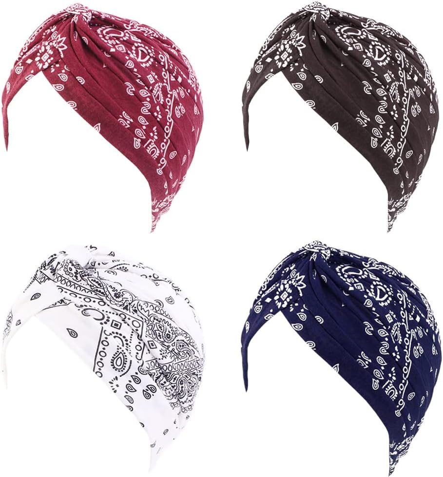 Algodón Suave Elástico Gorro Tipo Turbante De Tela Para Mujer - Ideal Para Dormir, Quimioterapia O Pérdida