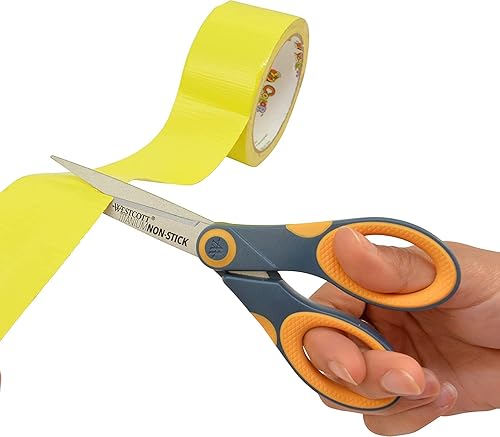 Miniatura 2 de Westcott Tijeras antiadherentes de titanio, 7" rectas, gris/amarillo