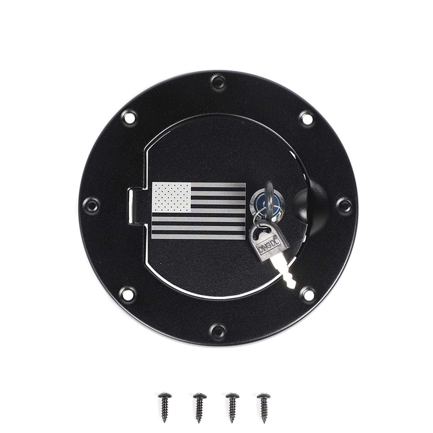 Tapa de tanque de combustible para Jeep TJ Tapa de gas con cerradura Compatible con Jeep Wrangler TJ 1997-2006, estilo de la bandera de EE. UU., Accesorios exteriores