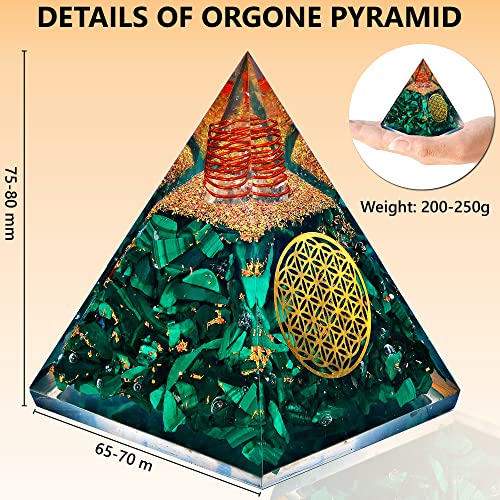 Anaya Agate Crystal Pyramid – Handmade Malachite Orgone Pyramid – Healing Crystals And Stones Copper Pyramid Ideal For Meditation, Yoga – Promotes Spiritual Balance And Relaxation #TOP1