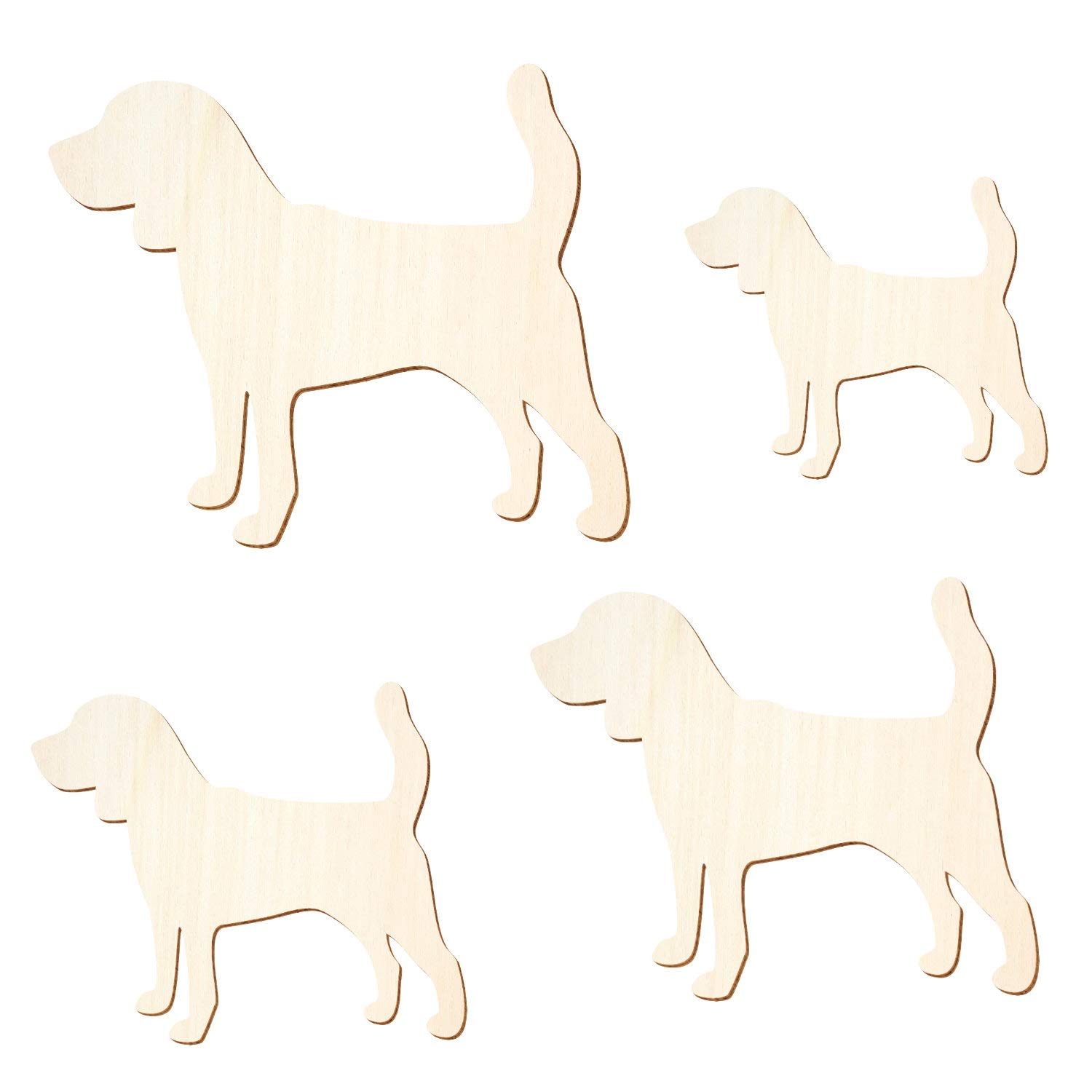 Beagle de madera para manualidades, 3-50 cm de ancho, 100 unidades, tamaño: 17 cm