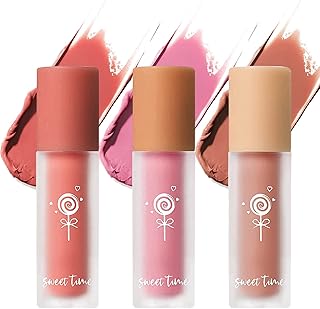 Anglicolor Blush, Matte Liquid Blush,High Pigment Blush makeup,Cream Blush Liquid,Easy to Blend Velvet Blush,Natural and Long-lasting Milk Blush for Cheeks(3Color Set)