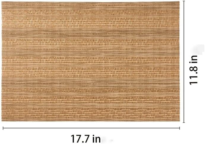 European Placemats Striped Woven Insulation Mats Non-Slip for Kitchen Dining Room(Gray)