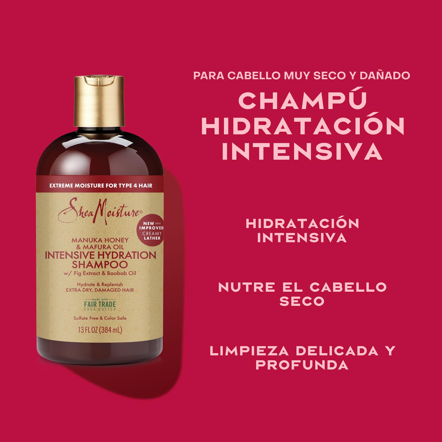 SheaMoisture Champú, Acondicionador y Mascarilla Capilar para cabello seco y dañado con Miel de Manuka y Aceite de Mafura pack para el cuidado del cabello 2x 384 ml, 1x 355 ml - 3 productos