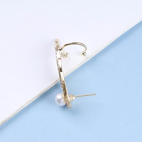 Miniatura 7 de Aretes de ala de ángel de cristal bohemio, aretes de cartílago de perlas doradas, aretes de ala de circonita cúbica, aretes de ala, aretes