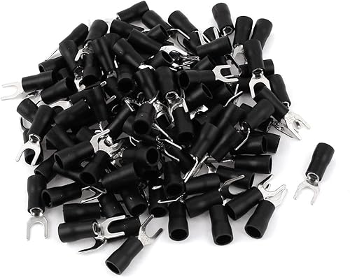 IIVVERR 110 piezas 14-12AWG SV3.5-5 Terminales de horquilla aislados Cable eléctrico Conector (110 Unids 14-12AWG SV3.5-5 Conector de Cable