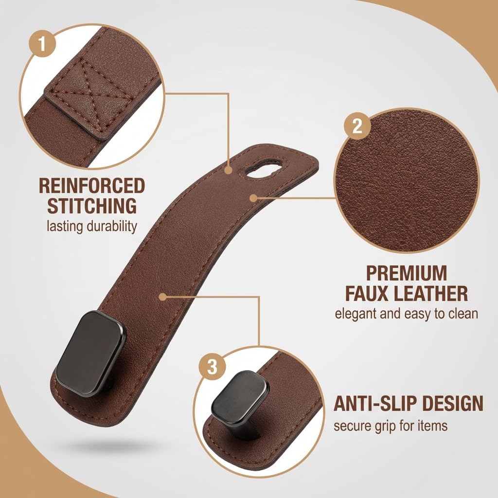 4 Pieces Double Hooks for Car Rear Seat, Car Seat Back Hook, Car Seat Double Hooks, Multifunctional Car Headrest Hook for Bags, Shopping Bags image 5