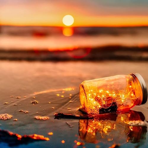 Miniatura 5 de koopower Paquete de 4 guirnaldas de 50 luces LED con temporizador, 8 pilas y 9 modos en 16 pies de alambre de cobre impermeable para dormitorio,