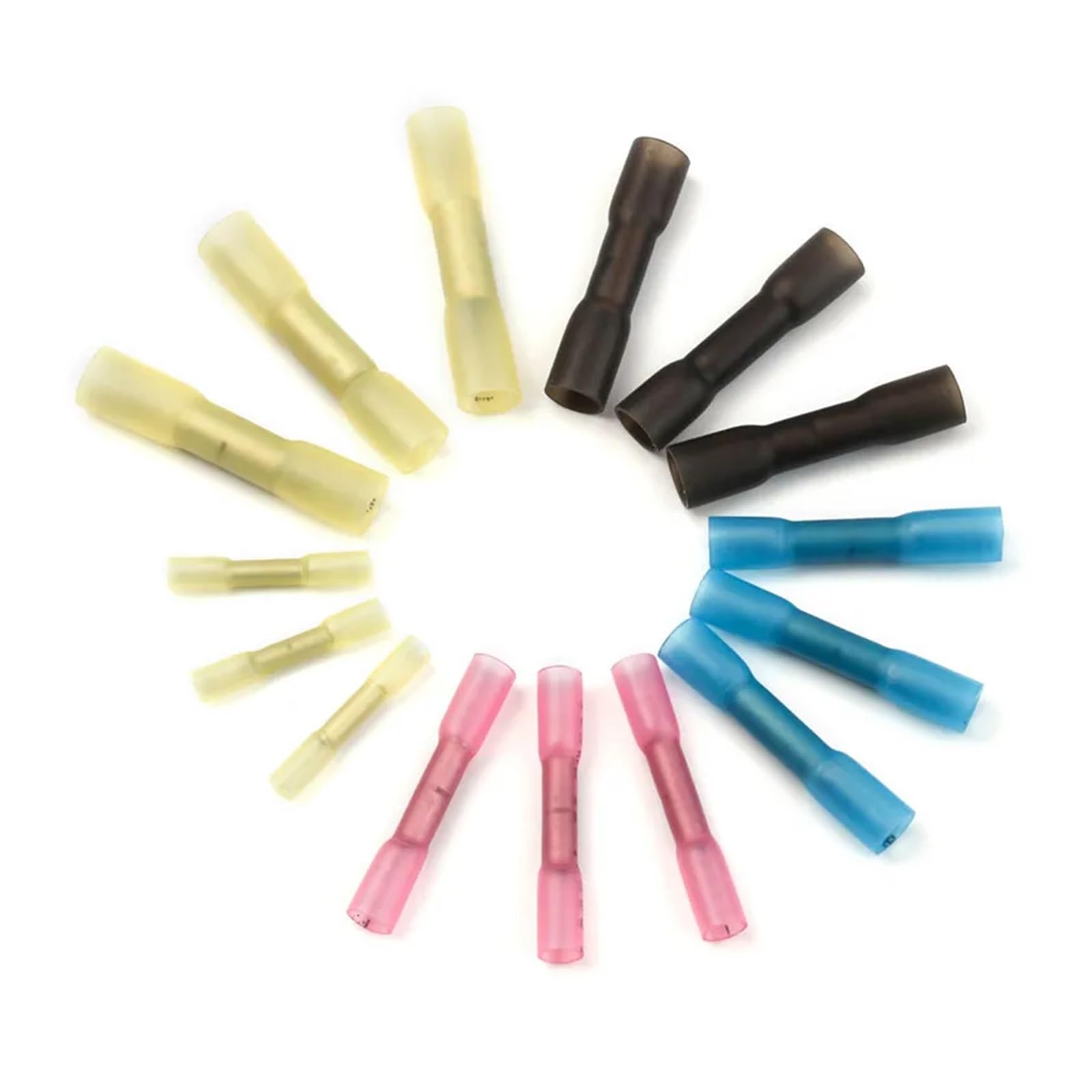 Kit de 200 Conectores de Empalme termorretráctiles de Alambre Grueso, 5 tamaños, terminales de crimpado for Empalme de Cable con Manguito de Soldadura, AWG 22-10