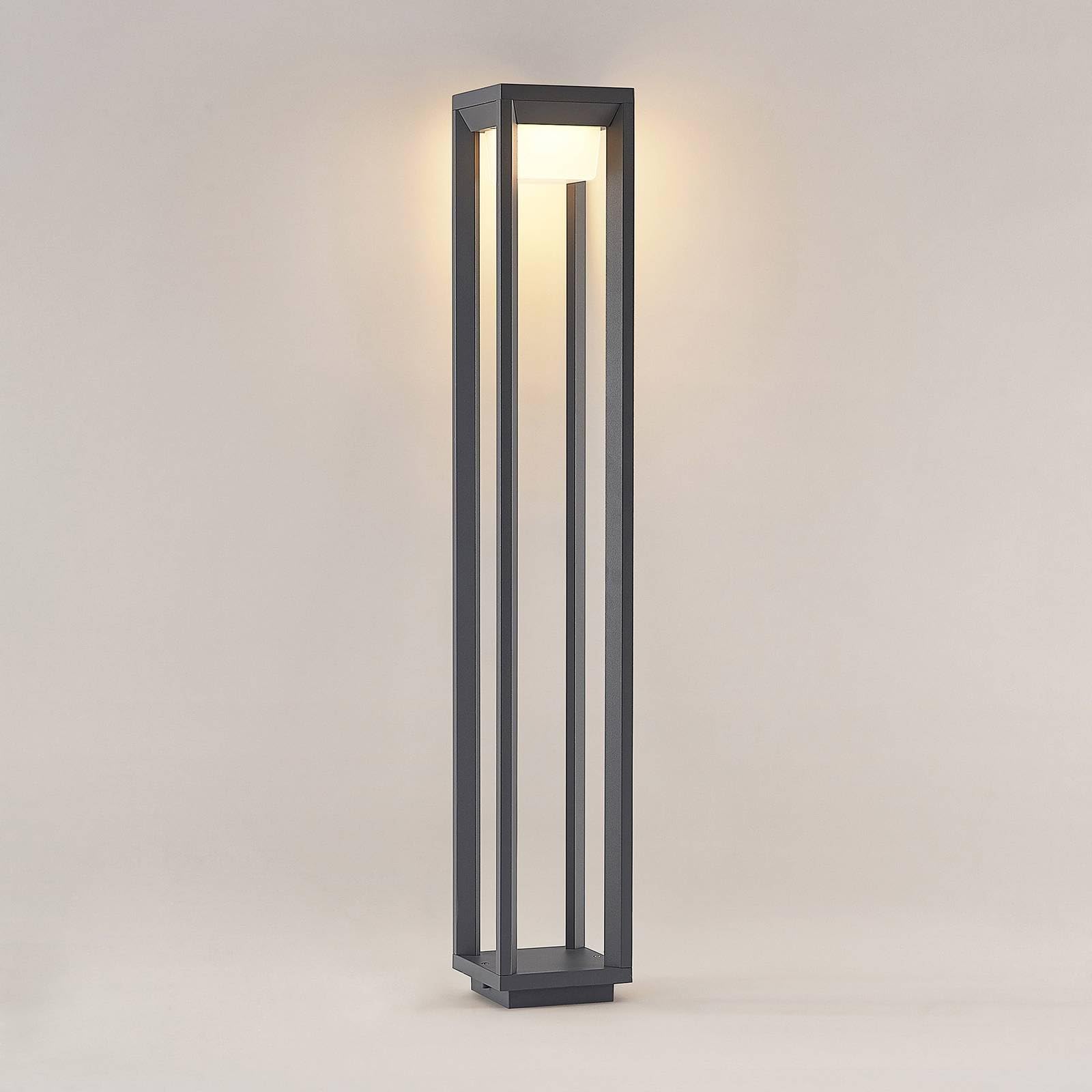 LED Außenleuchte Gamion (spritzwassergeschützt (Modern) in Alu aus Aluminium (1 flammig,) - Wegeleuchte Pollerleuchte Wegelampe Sockelleuchte