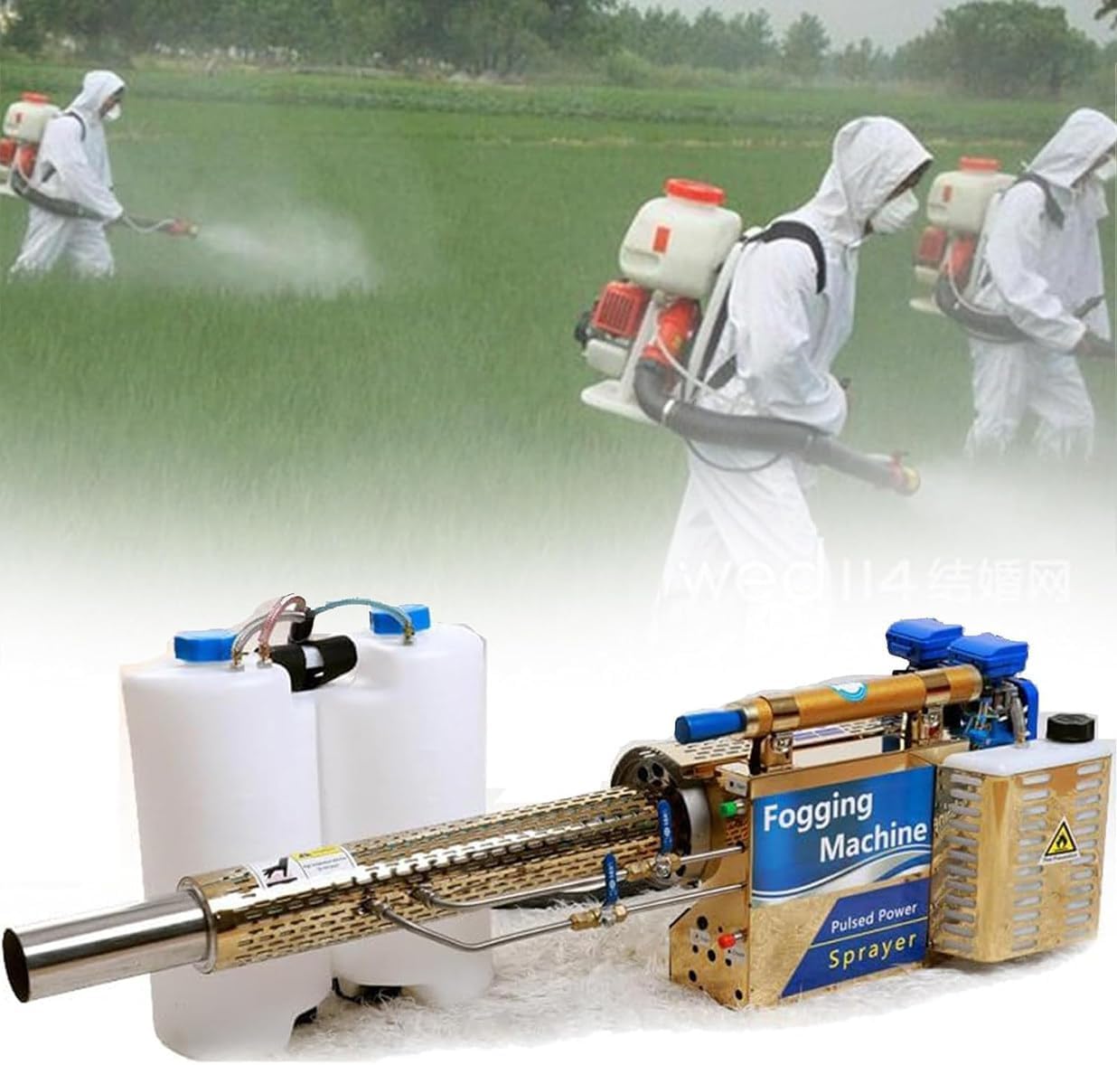 15L Portable Thermal Fogger Machine for Indoor & Outdoor, Pulse Jet Thermal Fogger, Agricultural Greenhouse Fruit Tree Paddy Field Sprayer Cool Fog Machine,180K-120