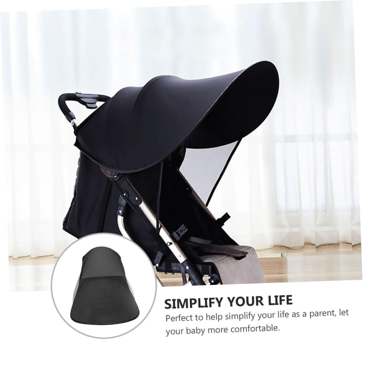 Stroller UV Protective Sunshade Cover Breathable Elastic for Maximum Shading Angle Lightweight Portable Stroller Sunshade Protector