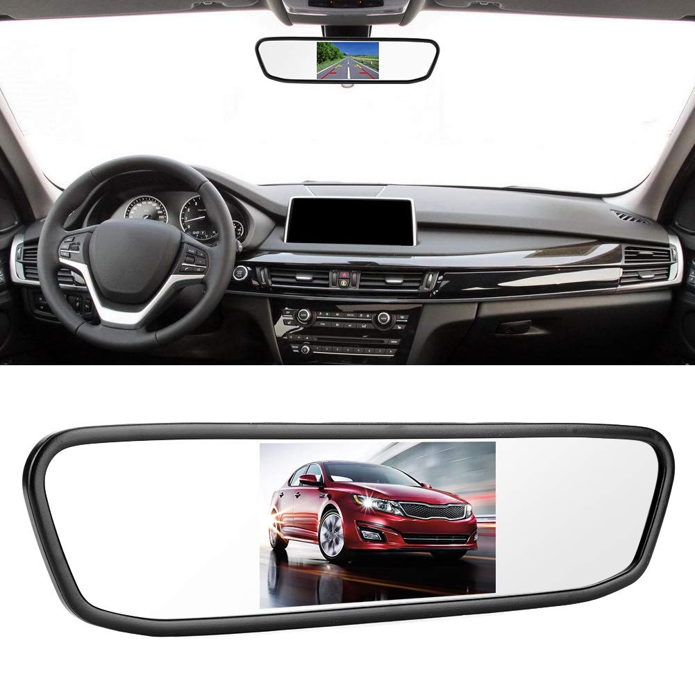 Car Monitor with Reverse Camera, 4.3in Car HD Rearview Mirror Monitor 8LED Waterproof Night Vision Reversing Camera - Image 4