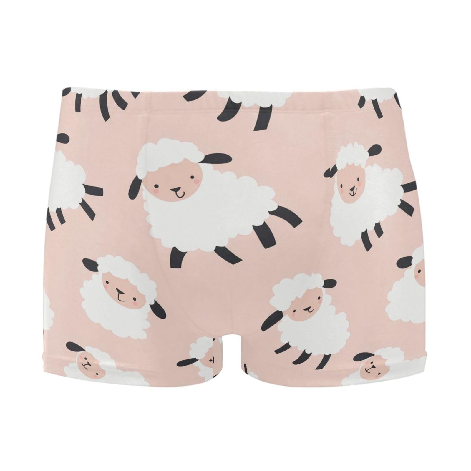 UMIRIKO Cute Cartoon Sheep Jumping Men's Swim Trunk Square Leg Swimsuit Swimwear Swim Briefs for Men 2XL 202b8033