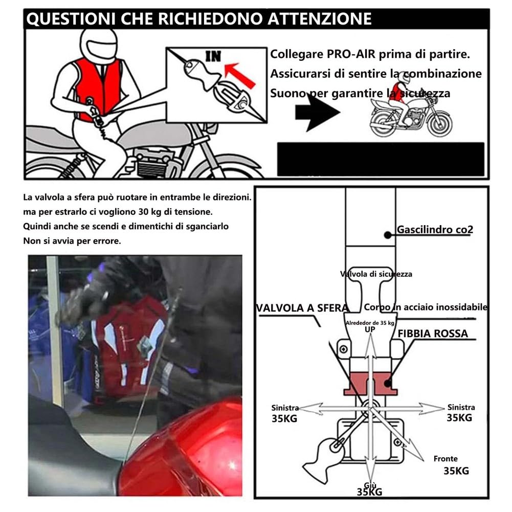 Gilet Airbag per Moto Omologato, Abbigliamento Protettivo da Uomo E da Donna per Moto con Gilet Ventilato Riflettente di Notte Protezione Anticaduta per La Guida in Motocross