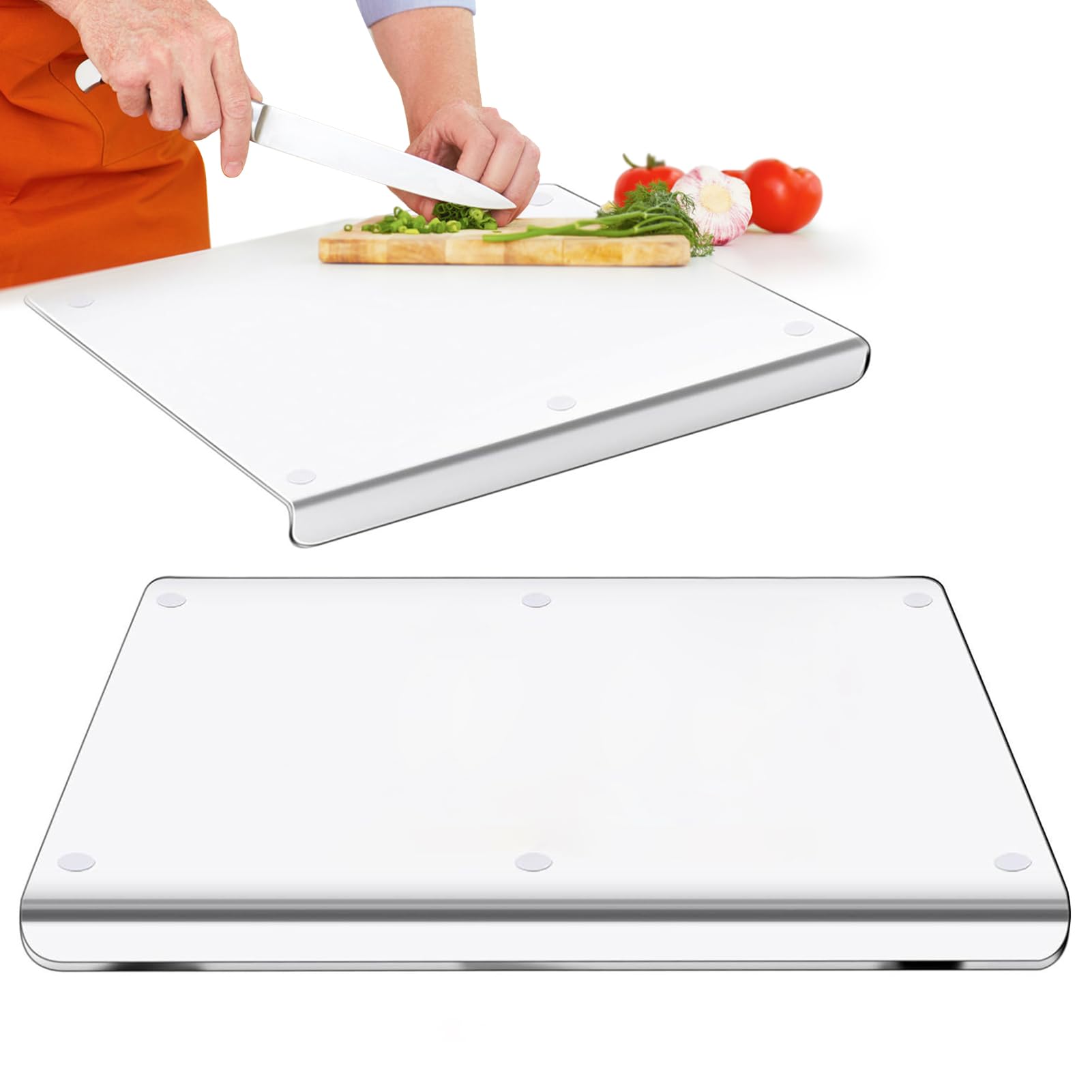 Pasdrucn Chopping Board Set, Chopping Boards for Kitchens, Durable Kitchen Cutting Boards, Acrylic Chopping Board, Worktop Saver, Plastic Chopping Boards for Kitchens, Large Chopping Board (17x13 in)