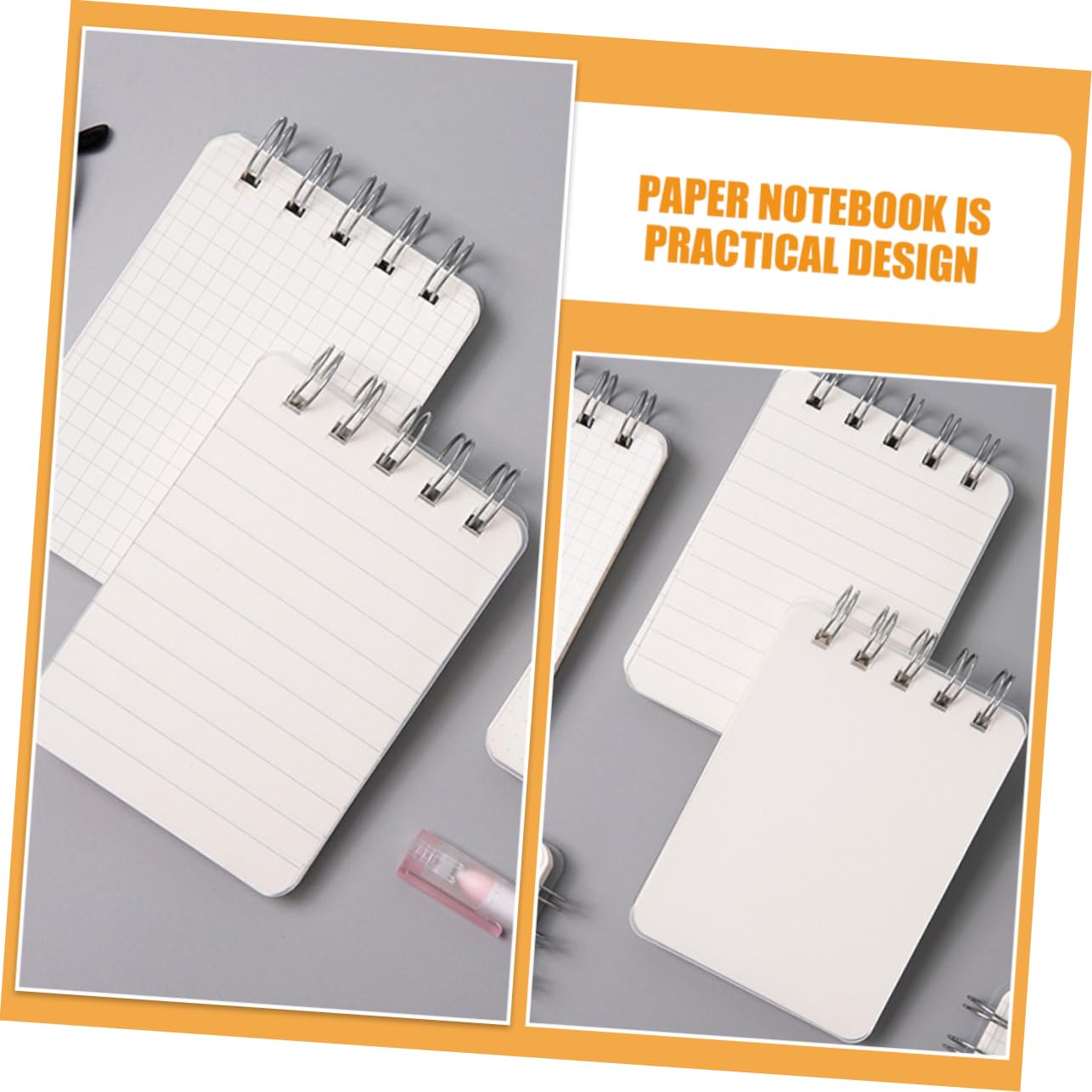 VILLCASE 5 Ensembles Mini Carnet De Notes Petits Carnets En Vrac Le Carnet Mini Bloc-Notes Bloc-Notes De Poche Cahiers Pour L'École Mini Carnet Vierge Sous Vide Cahier À 4 pièces * 5