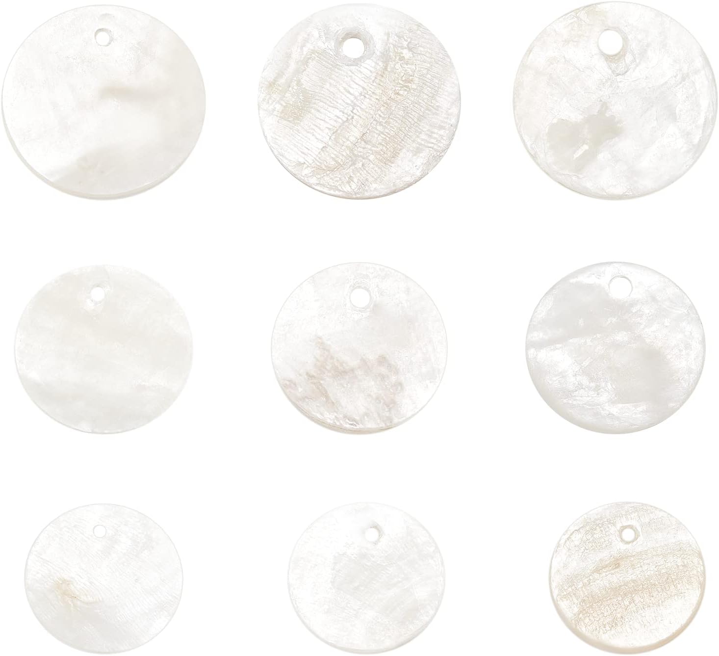 BENECREAT 240pcs 12/15/20mm Natural Mother of Pearl Shell