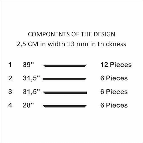 Miniatura 7 de Kit de moldeo de pared precortado para pelar y pegar, todos los bordes precortados, piezas de moldeo de pared imprimadas de fábrica para hacer 3