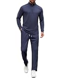Men's Tracksuits 2 Piece Casual Athletic Sweatsuit Quarter Zip Pullover Long Sleeve Running Sport Outfits
