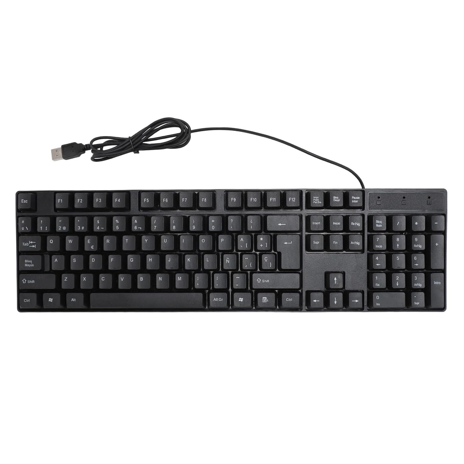 Luqeeg 104 Keys Minority Language Keyboard Ergonomic Design USB Wired Gaming Keyboard with Convenient Connection ABS Material for