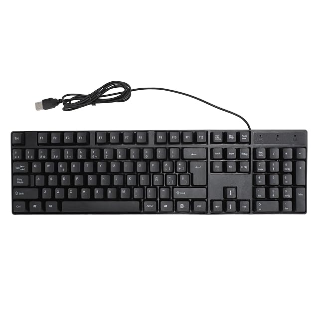 Luqeeg 104 Keys Minority Language Keyboard Ergonomic Design USB Wired Gaming Keyboard with Convenient Connection ABS Material for