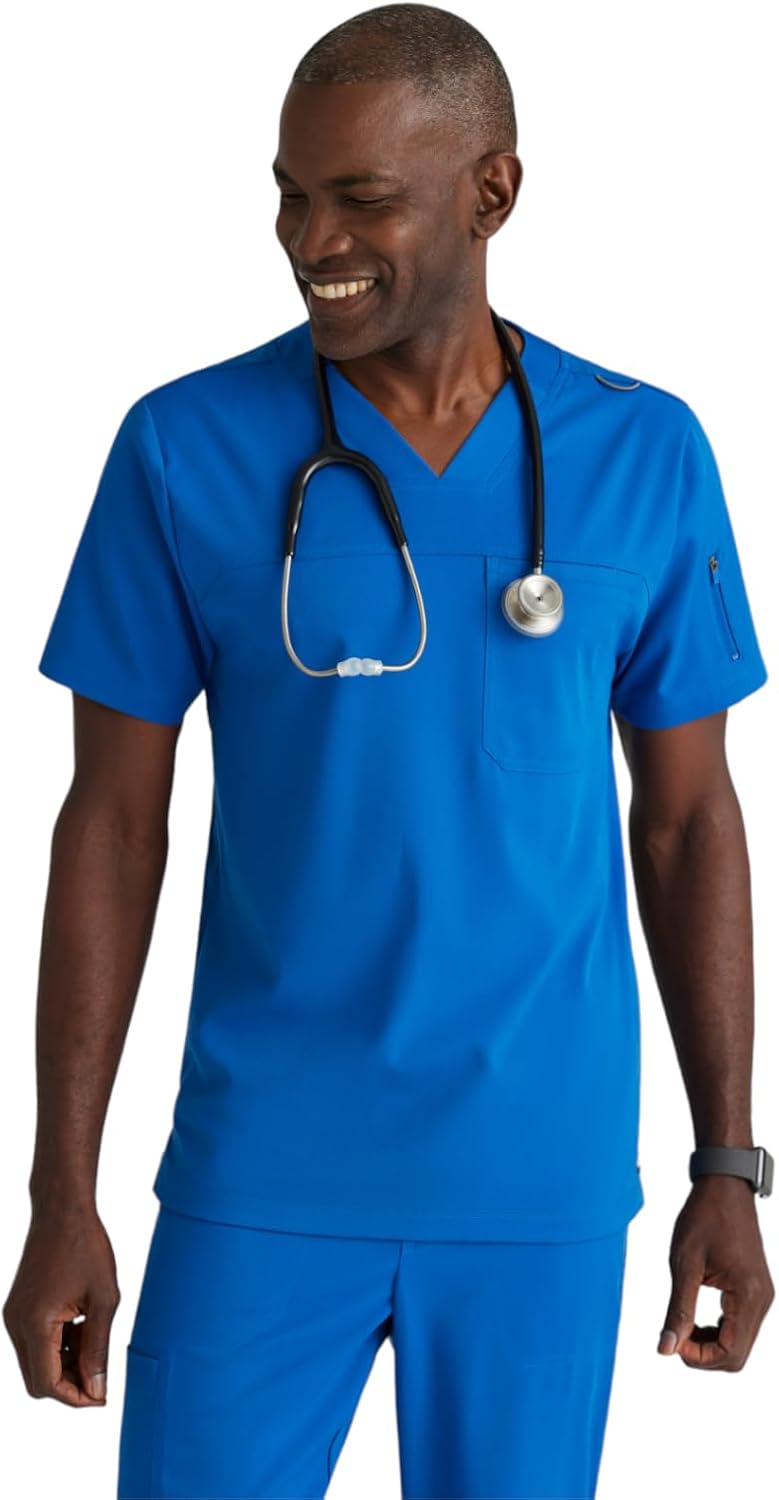 Rn# 50681 Ca 14261 Grey's Anatomy Spandex Women's 4-Pocket V-Neck