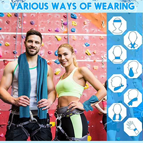 20 Pack Cooling Towel 40 X 12'' Cooling Towels For Neck And Face Hot Weather Soft Breathable Chilly Towel With Bag Microfiber Ice Towel For Yoga Gym Men Women Workout Travel Camping (Light Blue) #TOP3