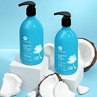 Vista 6 de L LUSETA Coconut Milk Shampoo & Conditioner, Nourishing & Moisturizing Hair, Sulfate & Paraben Free, Keratin & Color Safe, 16.9oz Each