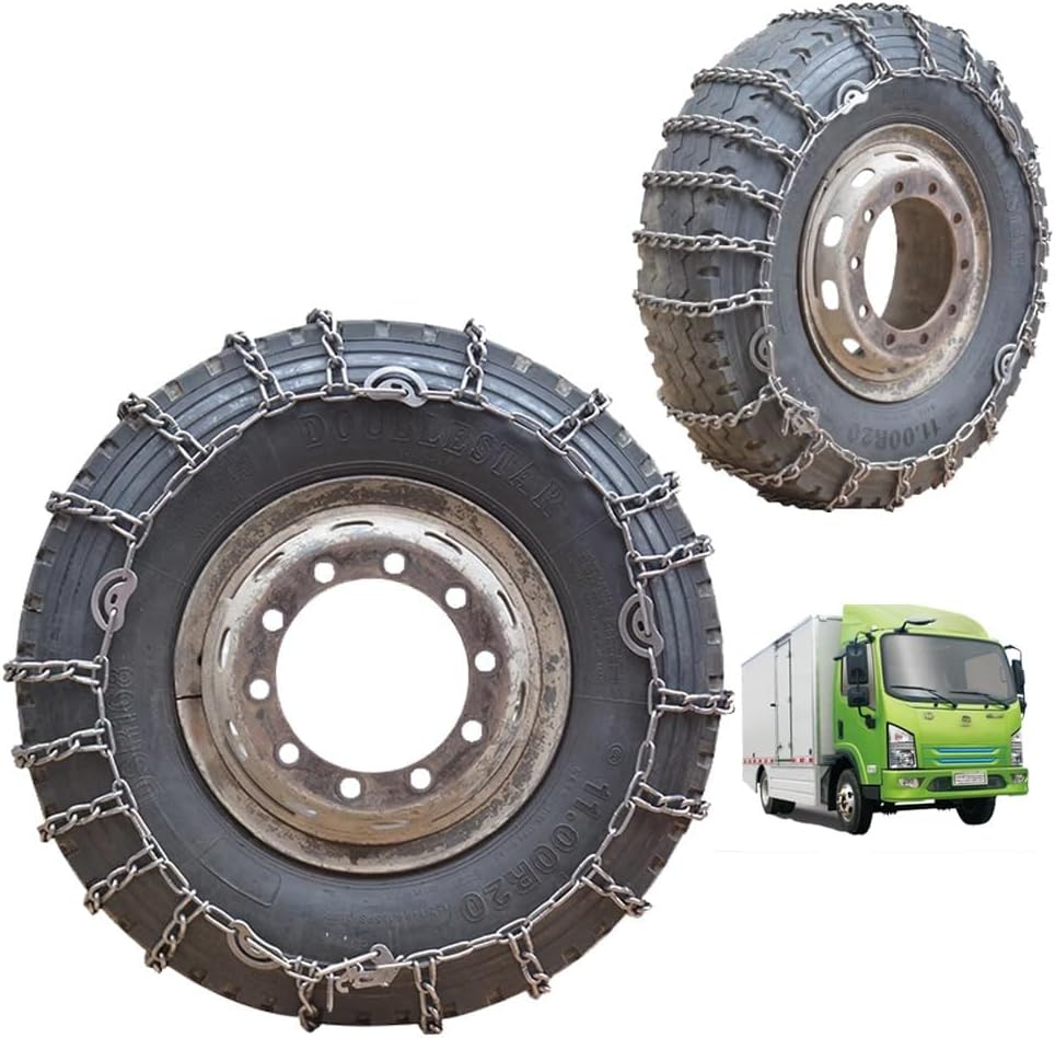 2025 Upgrading Snow Tire Chains,Anti-slip for Trucks Car SUV RV,Emergency Tire Chains,Set of 2 (No Damage To The Car After Breaking,To Avoid High Maintenance Costs) 9mm thick 9R22.5 2pcs 8.25-20