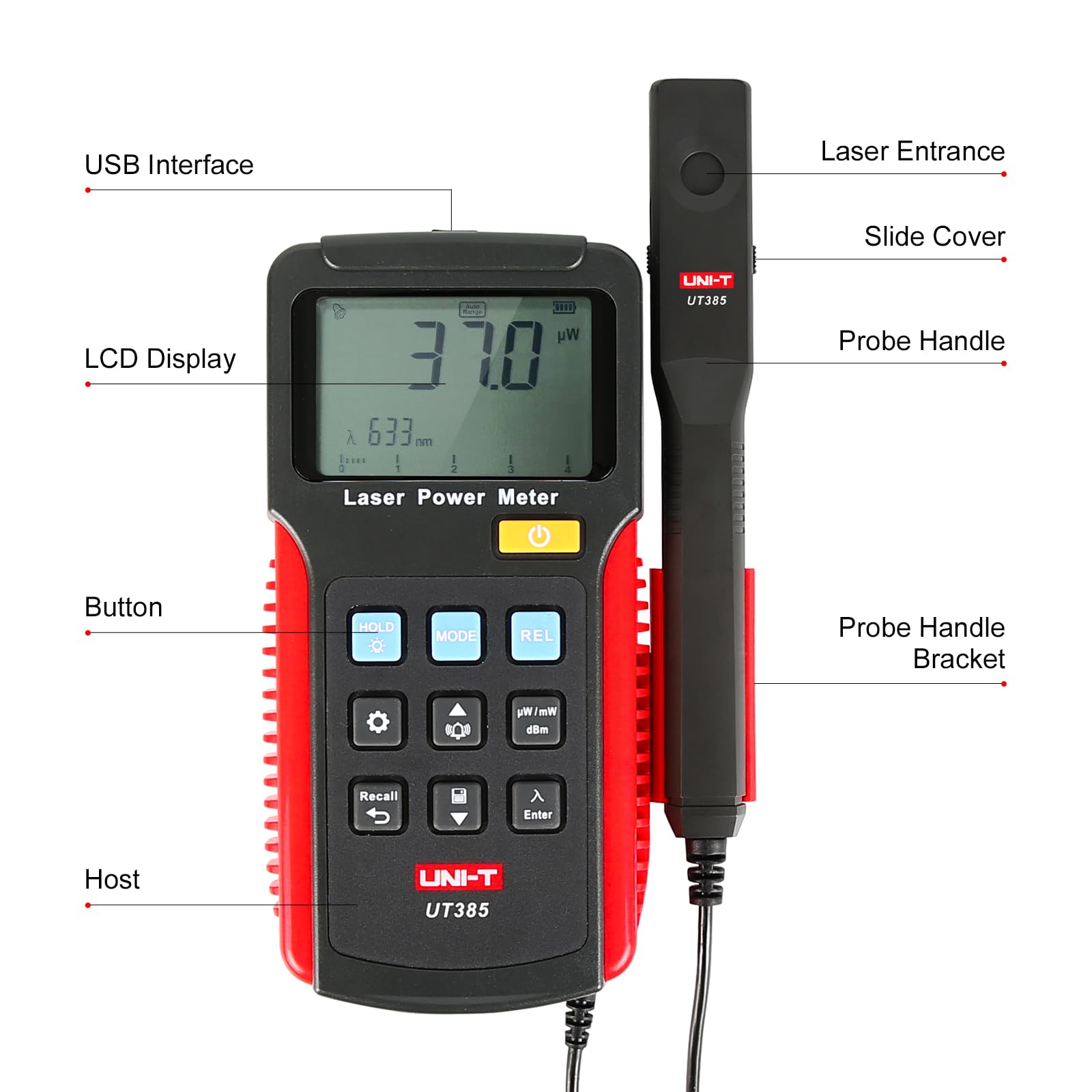 UNI-T UT385 Laser Power Meter Power Analyzer Data Logger Laser Sensor Precision Power Measurement..