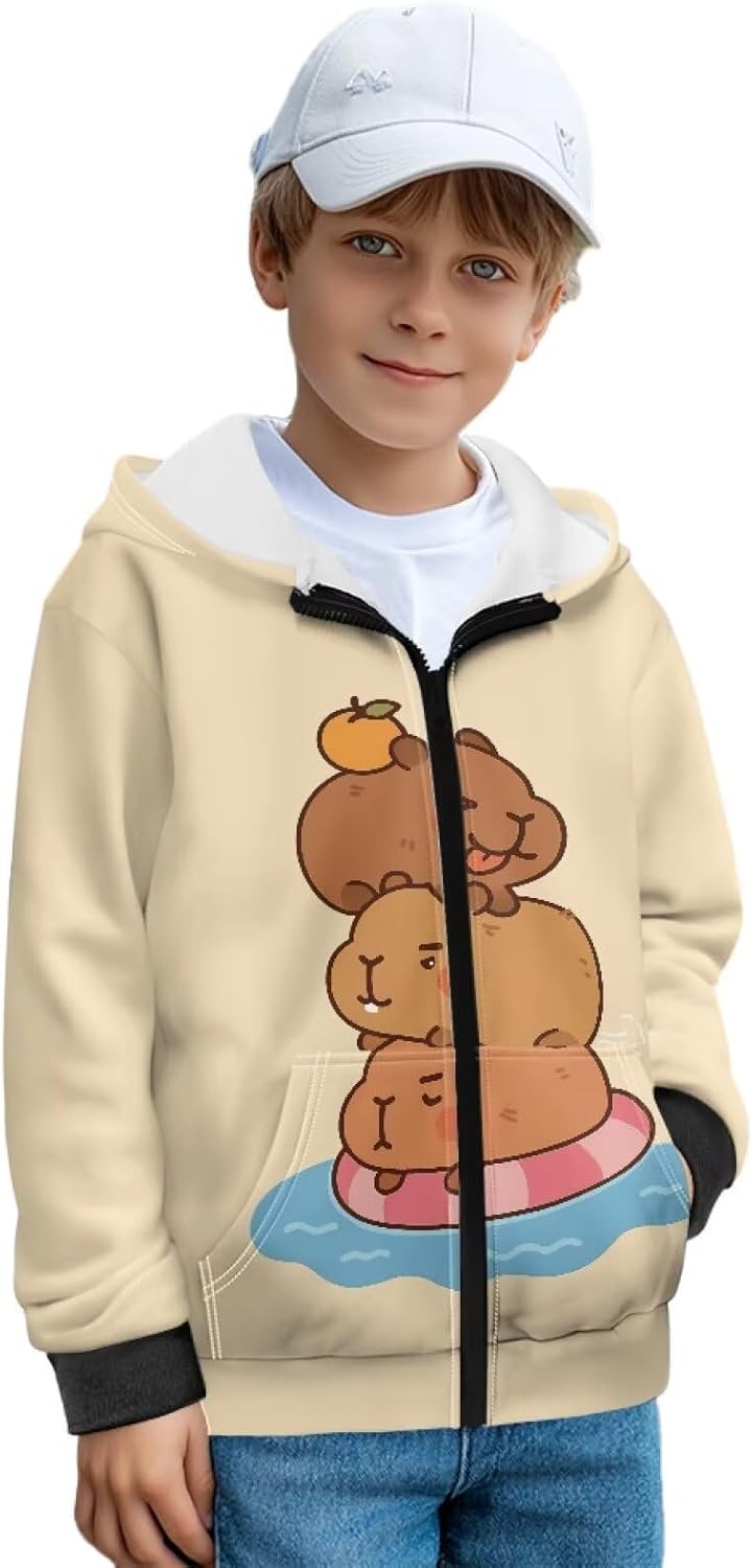 Hoodies for Girls Casual Warm Full Zip Up Pullover Sweatshirts Kids Lightweight Long Sleeve Jackets with Pockets