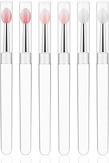 WLLHYF Silicone Lip Brush Makeup Eyebrow Lipstick Beauty Brushes with Lid Professional Tool Applicator for Applying Cream Lip Gloss Mask Eyeshadow Makeup (6 PCS)