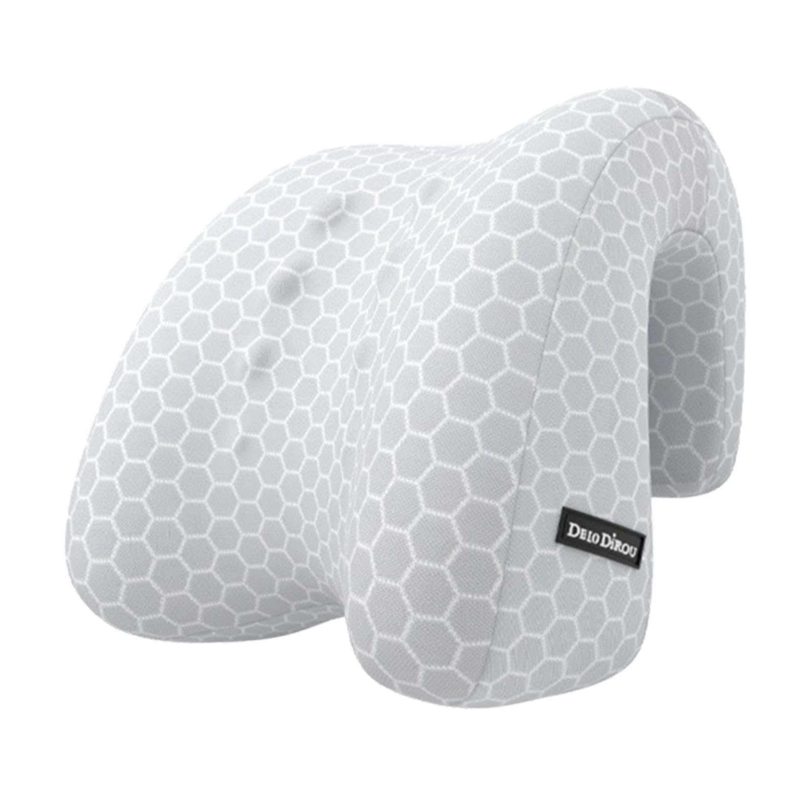 Oreiller soutien nuque en mémoire de forme gris pour bureau et maison