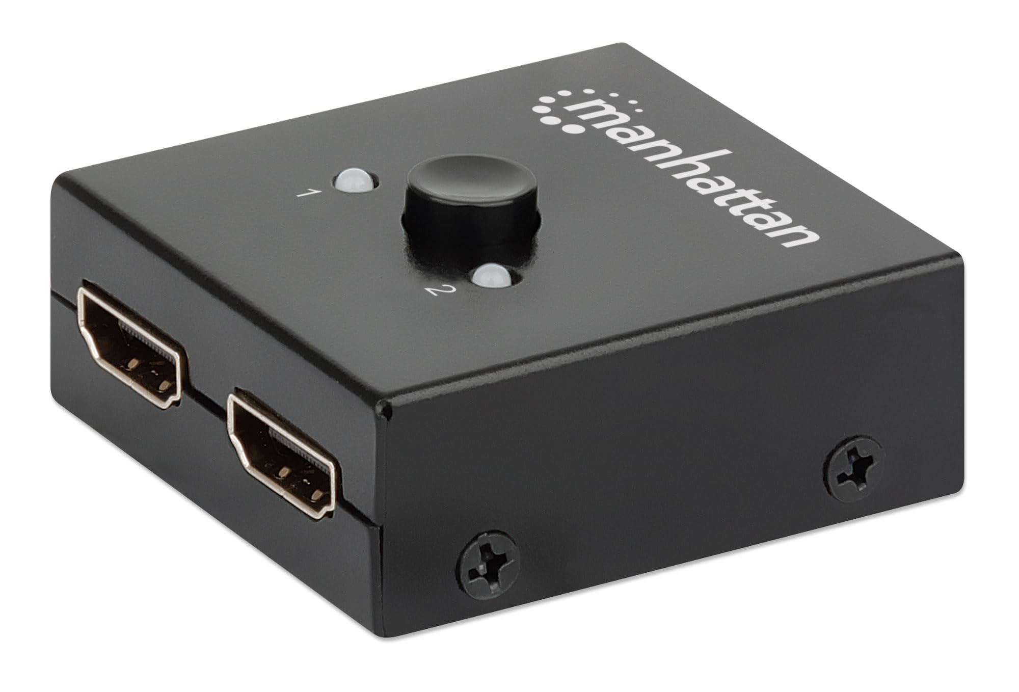 Manhattan 207850 4K bi-direktionaler 2-Port HDMI-Splitter/Switch "4K 30Hz", manuelle Auswahl, passiv Schwarz