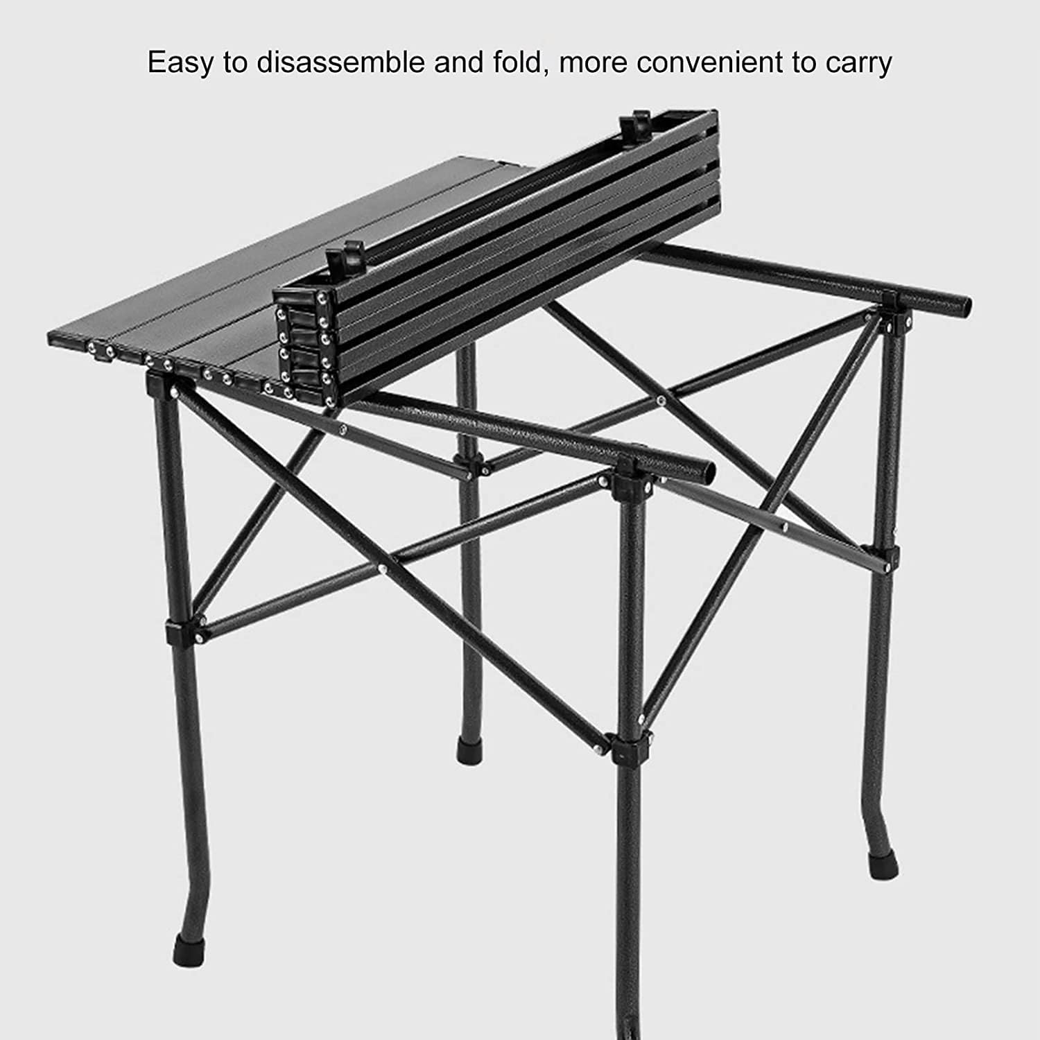 Foldable Table Indoor and Outdoor Use Folding Table, Compact & Lightweight Aluminum Alloy Picnic Table, Easy to Clean Camping Table Compact