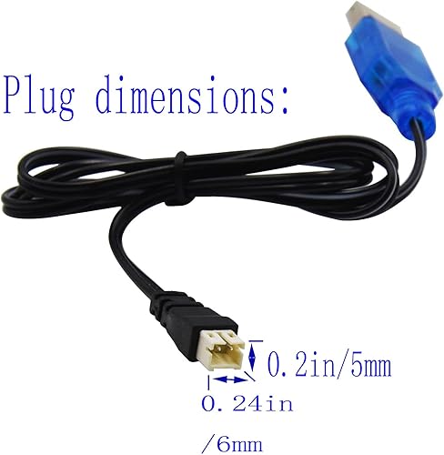 Miniatura 2 de Blomiky 1S Lipo 3.7V-3.8V 0.5A Cable de carga USB con conector JST-PH2.0 enchufe compatible con EMAX Small Hawk S o Free Style RC Drone  3.7V Ph2.0