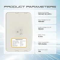 Vista 7 de Protector contra sobretensiones para refrigerador, electrodomésticos, 3 tomas, protector de sobretensiones de voltaje, salida de apagón, adecuado