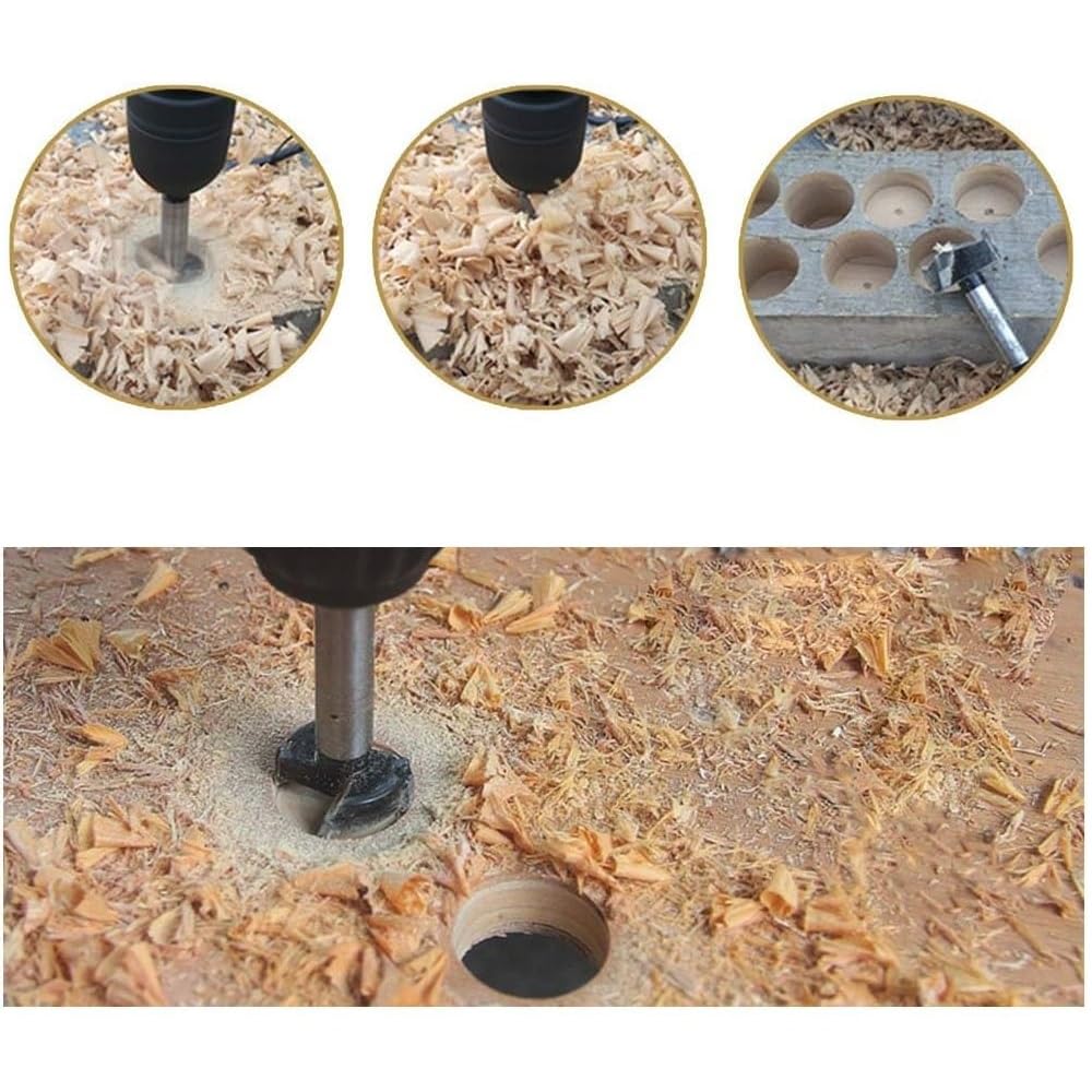 Set 5 Punte Forstner Per Legno - 15mm, 20mm, 25mm, 30mm, 35mm - Fori Precisi Senza Sfilacci - Foto 5