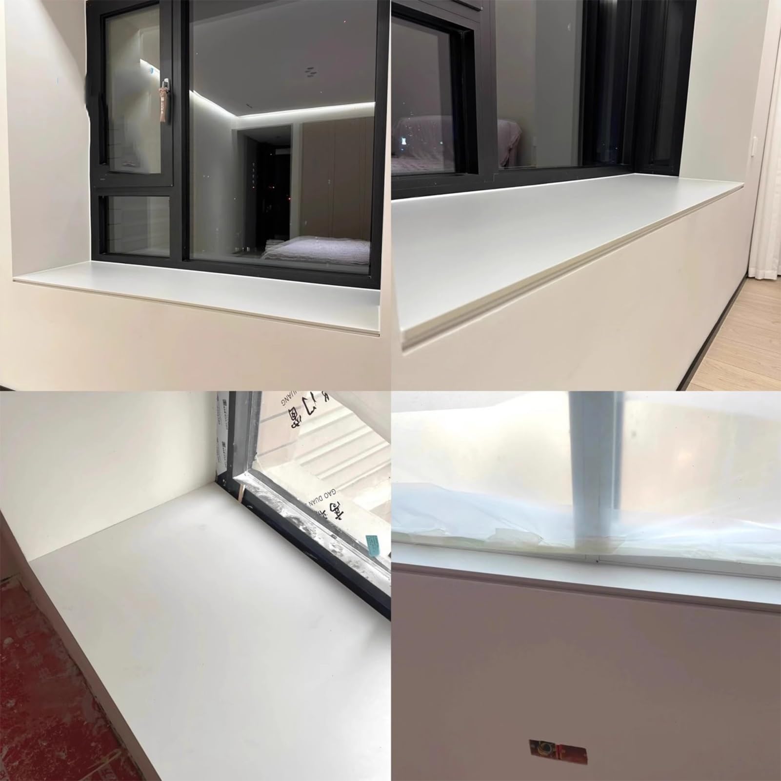 Fatto su Misura Davanzale Interno, Sostituzione Davanzale LedgeCover, PVC Acrilico Composito Finestre Bordo Piastra Protettiva, Decorativo Davanzale Copertura Nasello
